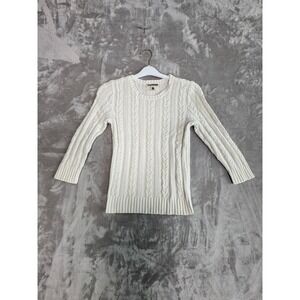 EXPRESS Kids Cream Cable Knit Long Sleeve Sweater Size M‎